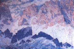 Schilderij van een bergketen door Max Prantl