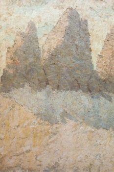 Schilderij van een een driekoppige berg door Max Prantl